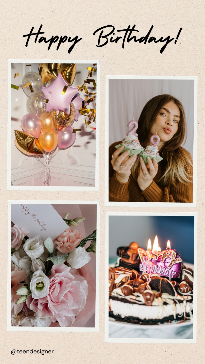 Birthday photo collage design