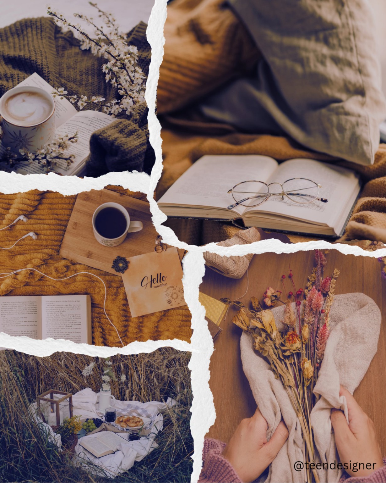 Cozy lifestyle collage design