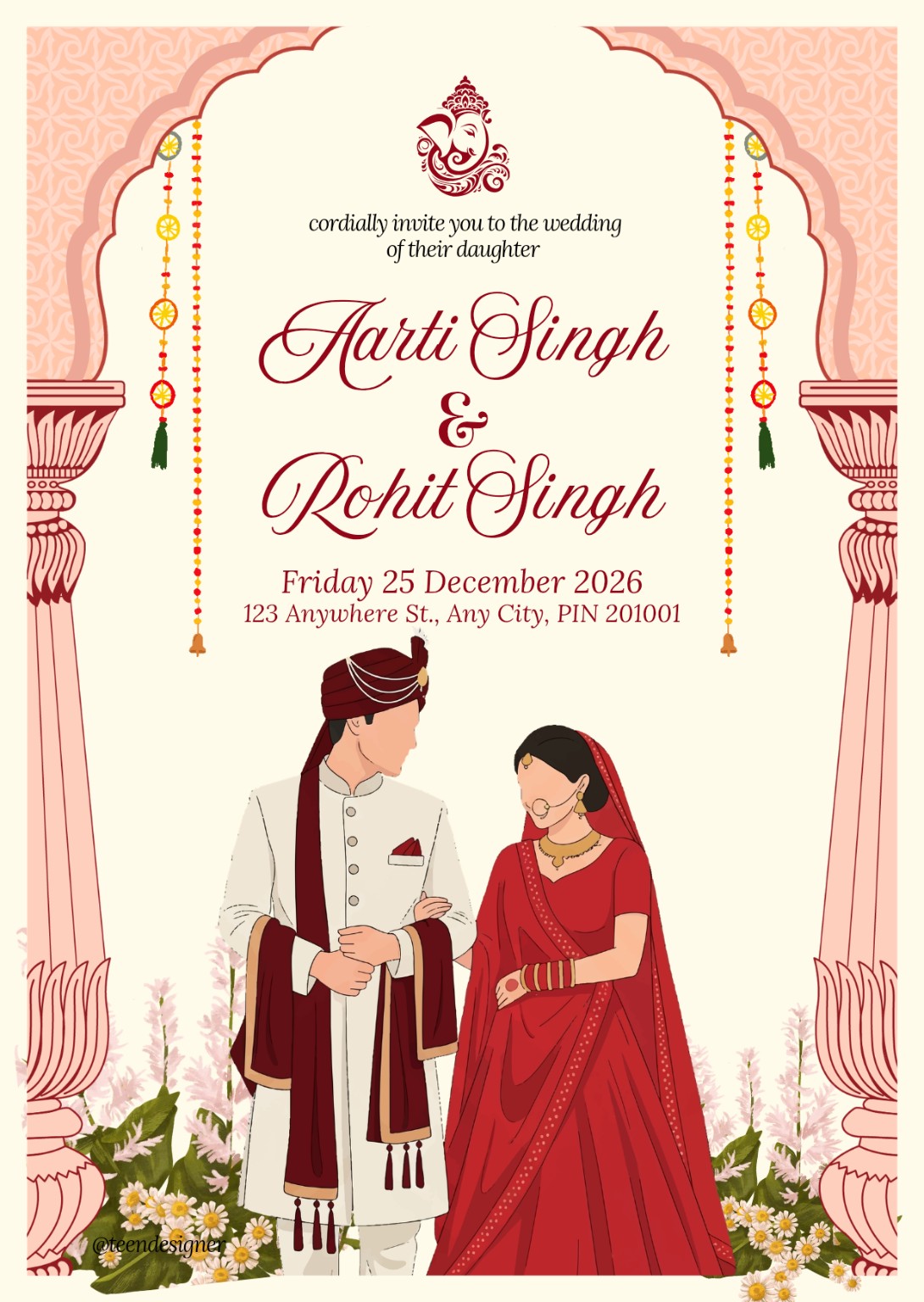 Indian wedding invitation design